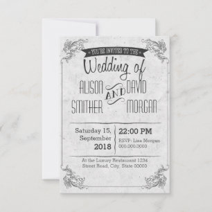 Rück Vintage wedding invitation Einladung