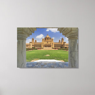 Rückansicht des Umaid Bhawan Palace Hotels, Jodjpu Leinwanddruck