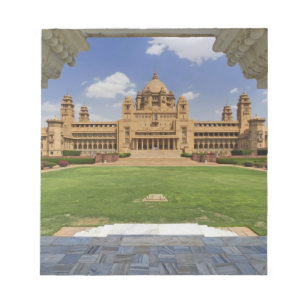 Rückansicht des Umaid Bhawan Palace Hotels, Jodjpu Notizblock