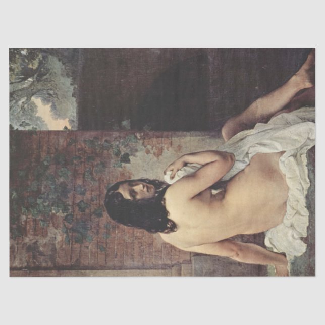 Rückansicht eines Bather (Francesco Hayez) Seidenpapier (Vorderseite)