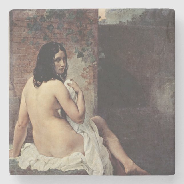 Rückansicht eines Bather (Francesco Hayez) Steinuntersetzer (Vorderseite)