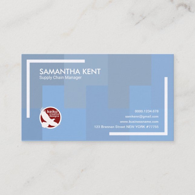 Ruckartig bewegender blaue visitenkarte (Vorderseite)