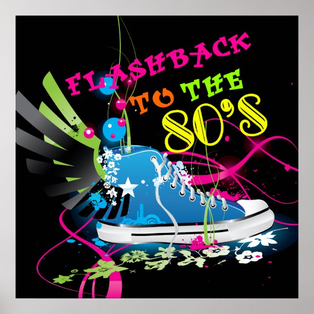 Rückblende auf den Neonsneaker der 80er Jahre Poster (Vorne)