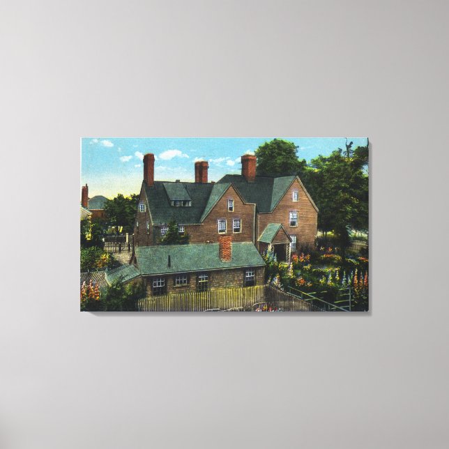 Rückblick auf das Haus der sieben Gabel Leinwanddruck (Vorderseite)