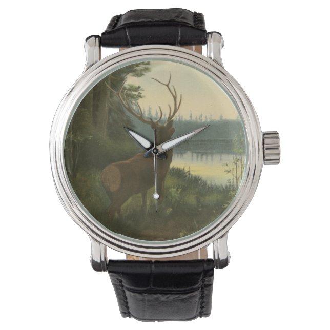Rückblick auf den Elk Blick auf den See Armbanduhr (Vorderseite)