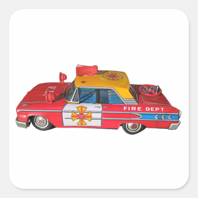 RÜCKBRANDABTEILUNGSAUTO QUADRATISCHER AUFKLEBER (Vorderseite)