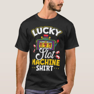 Rückdruck Lucky Slot Machine Teller oben T-Shirt