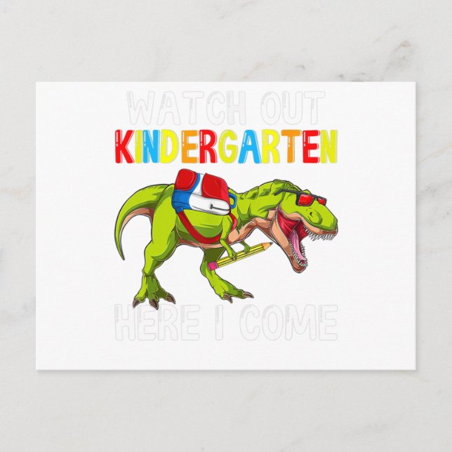 Rücken an Schulkinder aufpassen Kindergarten H Postkarte (Vorderseite)