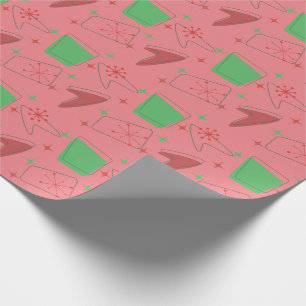 Rücken-Atommuster im Urlaub in Lachs Rosa Geschenkpapier