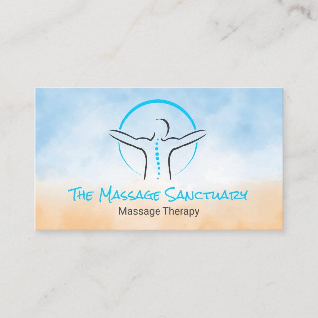 Rücken-Logo | Massagetherapie Visitenkarte (Vorderseite)