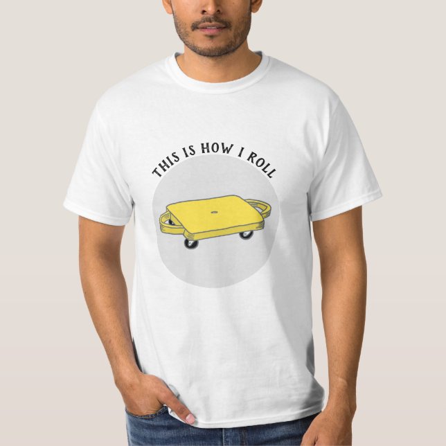 Rücken "So rollen ich" P.E. Scooter-Board T-Shirt (Vorderseite)
