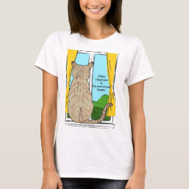 Rücken von Cat Trust oder verrückte runde Uhr T-Shirt