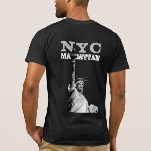 Rückendesign New York Nyc Manhattan Freiheitsstatu T-Shirt