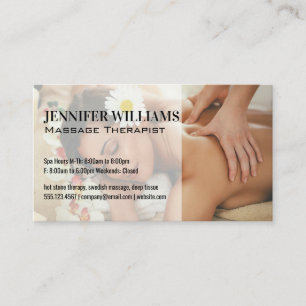 Rückenmassage für Frauen Visitenkarte