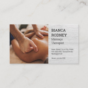 Rückenmassage   Salon Wellness-Center Visitenkarte