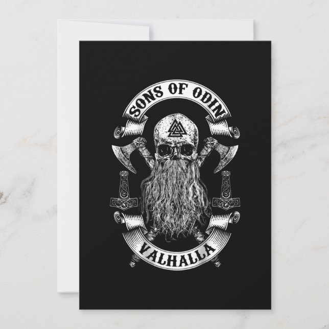 Rückensöhne von Odin- Wikings Nordisch Einladung (Vorderseite)