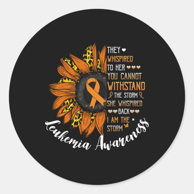 Rückflüstern in die stürmische Leukämie Runder Aufkleber (Vorderseite)