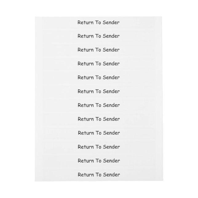 Rückgabe an das Wraparound-Adressenlabel des Absen (Bogen)