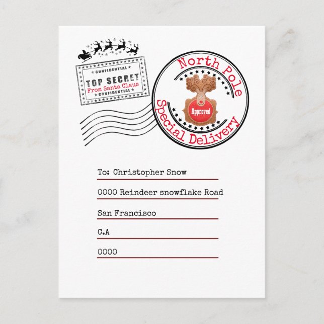 Rückgabe des echten Nordpol an die Kinder Postkarte (Vorderseite)