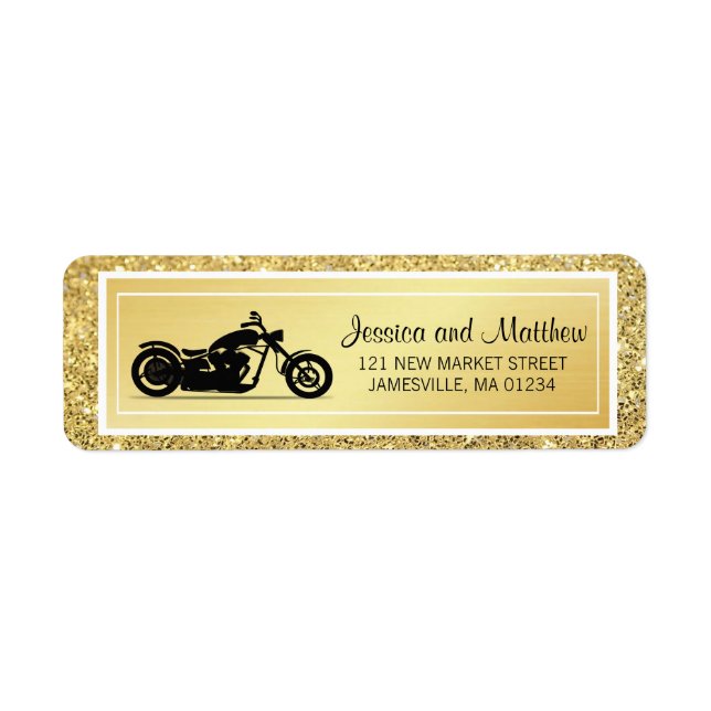Rückgabe-Etikett für den White Gold Glitzer Motorr (Vorne)