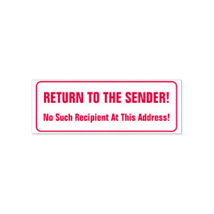 "RÜCKGABE ZUM SENDER!" Briefmarke Permastempel