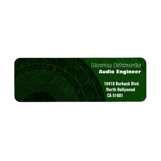 Rückgabeadresse für Audioingenieur (Vorne)