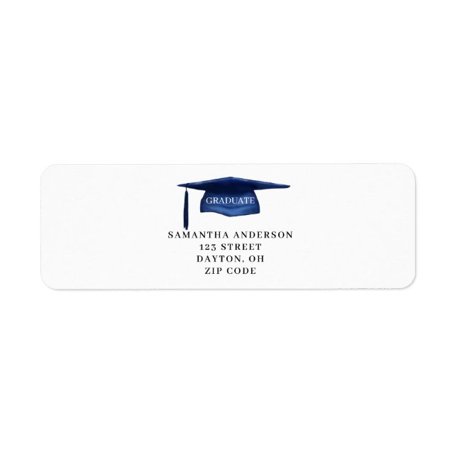 Rückgabeadresse für Blue Graduation Cap (Vorne)