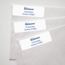 Rückgabeadresse für Blue Letters Familienname