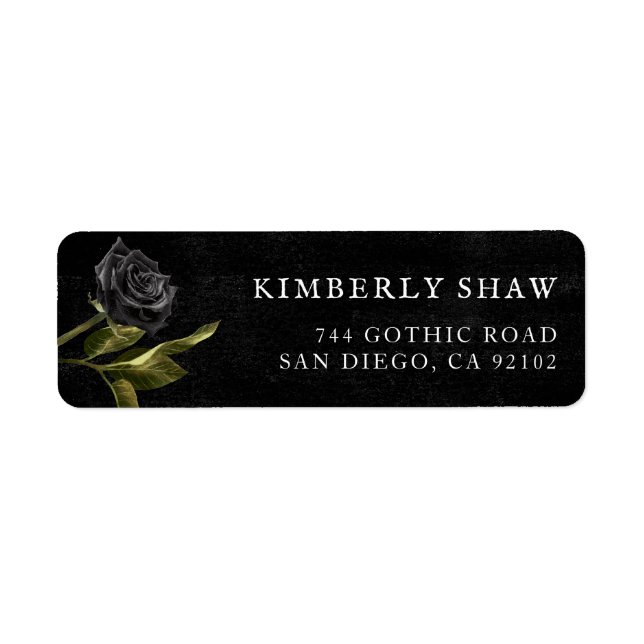 Rückgabeadresse für die Gothic Black Rose (Vorne)