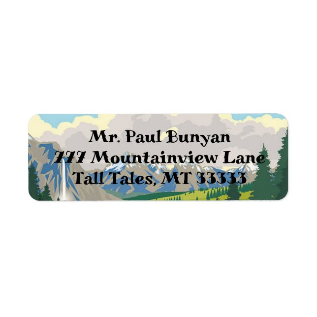Rückgabeadresse für die Mountain View Country (Vorne)