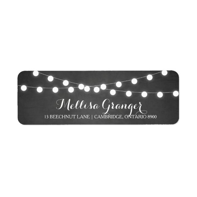 Rückgabeadresse für die White Fairy Lights-Karte (Vorne)