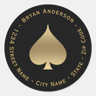 Rückgabeadresse für Gold Spread-Symbol Runder Aufkleber