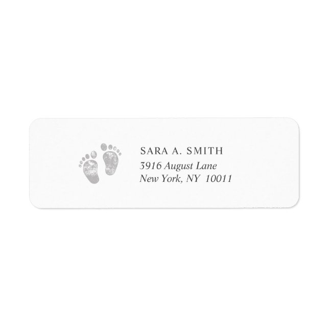 Rückgabeadresse für graues Baby Footprint (Vorne)