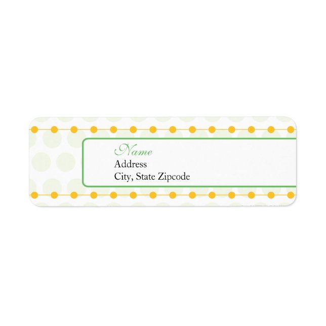 Rückgabeadresse für grüne und gelbe Babydusche (Vorne)