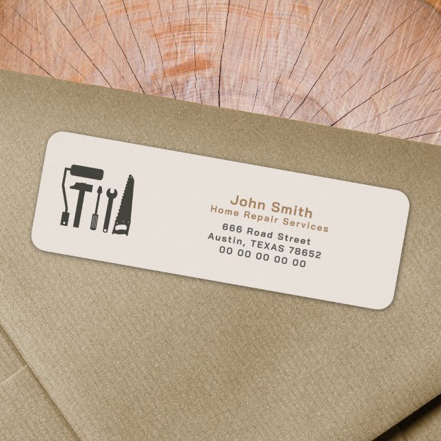 Rückgabeadresse für Handyman und Zuhause repariere (Handyman & Home Repair Return Address Label)
