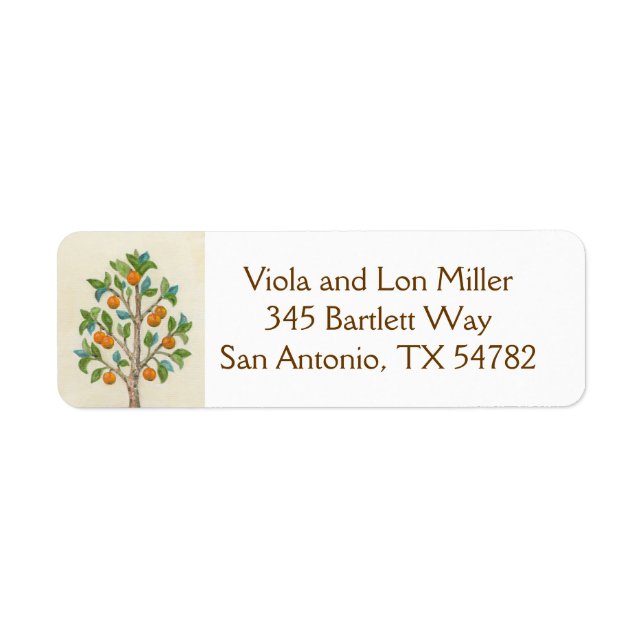 Rückgabeadresse für Mandarine-Tree (Vorne)