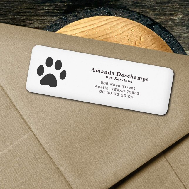 Rückgabeadresse für Pet-Dienste (Pet Services Return Address Label)