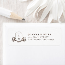 Rückgabeadresse für Vintages Monogramm-Wappen