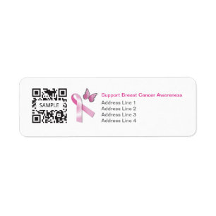 Rückgabeadresse Label Template Breast Cancer Aware
