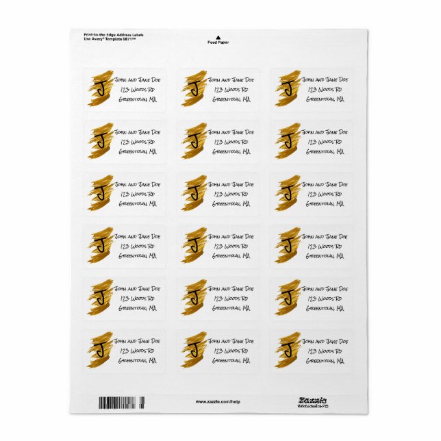 Rückgabemelder Gold Adressaufkleber (Vorne)