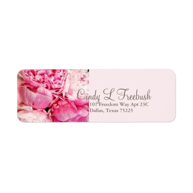 Rückgabetikett für Peony pink (Vorne)