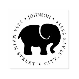 Rückgabezeichen für Niedliche Elefanten-Silhouet Permastempel