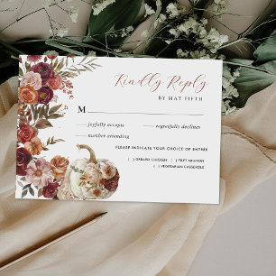 Rückgang der Liebe Autumn Blooms Wedding RSVP Karte