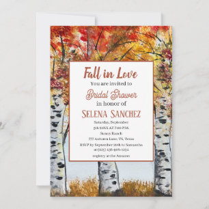 Rückgang der Liebe Birch Tree Herbst Brautparty Einladung