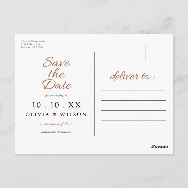 Rückgang der Liebe | Boho Blume Foto Save the Date Postkarte (Rückseite)
