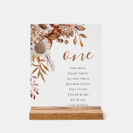 Rückgang der Liebe | Boho Blume Hochzeitstabelle Acrylschild