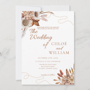 Rückgang der Liebe Boho Blume Wedding Einladung