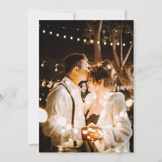 Rückgang der Liebe | Boho Blume Wedding Foto Dankeskarte (Vorderseite)