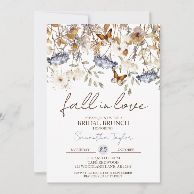 Rückgang der Liebe, Bridal Brunch, Brautparty Einladung (Vorderseite)