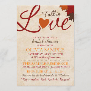 Rückgang der Liebe Bridal Dusche Einladung